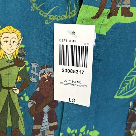 BoxLunch The Lord of the Rings Character Portraits Allover Print Button Up Large - Picture 7 of 13